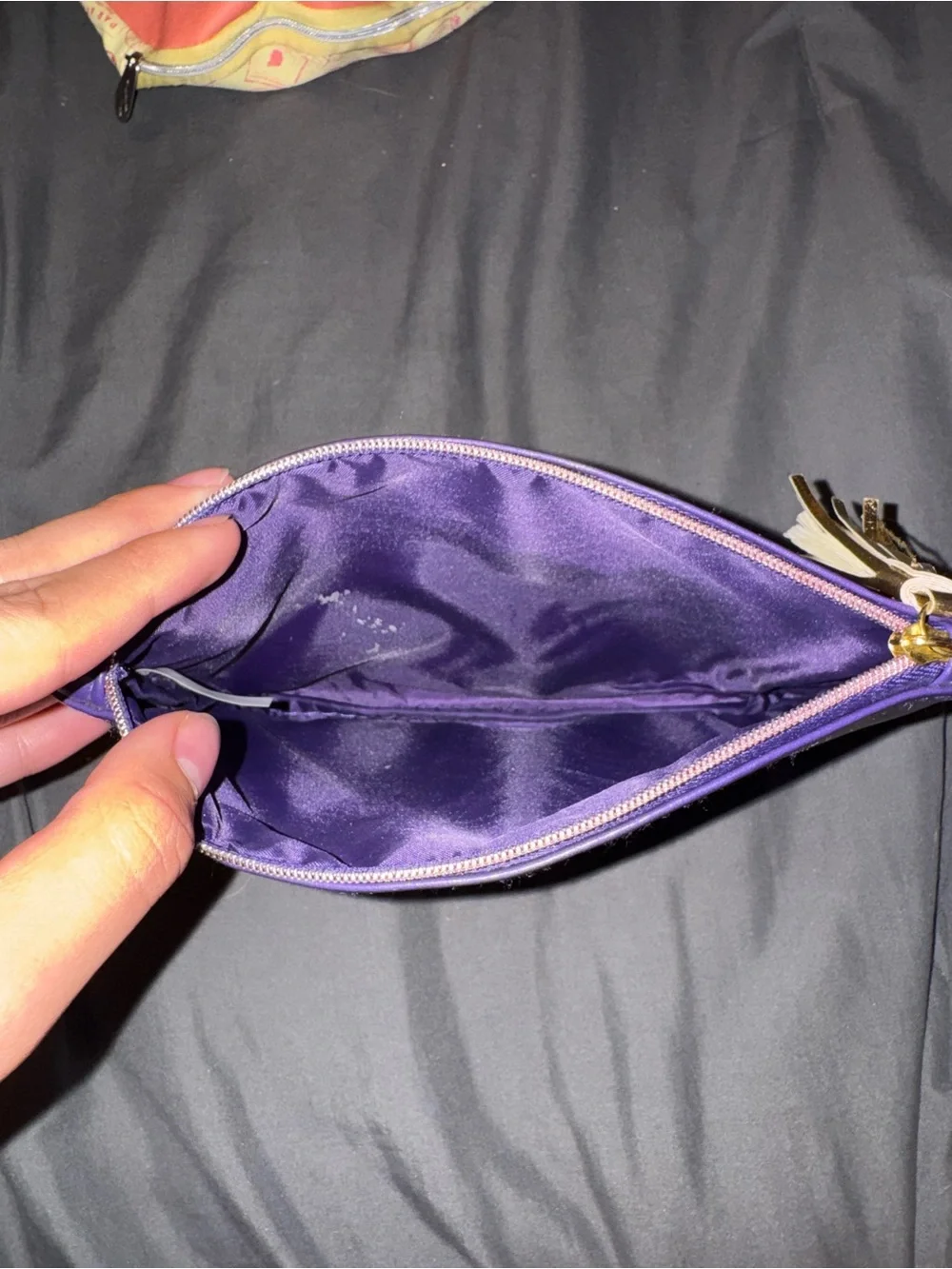 ipsy Ombre Cosmetic Pouch in Purple and Pink with Gold Tassel